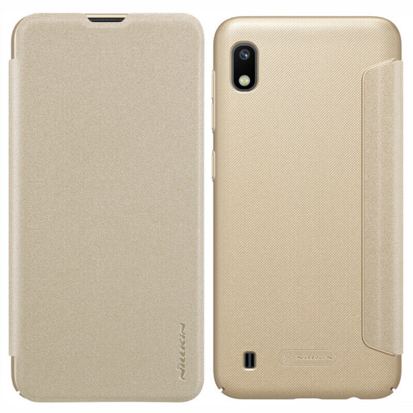 

Противоударный Чехол книжка Nillkin Sparkle Series NEW для Samsung Galaxy A10 Золотой