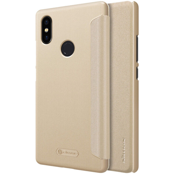 

Противоударный Чехол книжка Nillkin Qin Series NEW для Xiaomi Mi 8 SE Золотой
