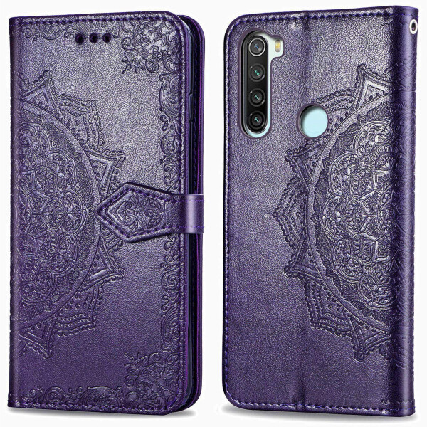 

Противоударный Чехол книжка Epik Art Case NEW с визитницей для Xiaomi Redmi Note 8 Фиолетовый / Purple