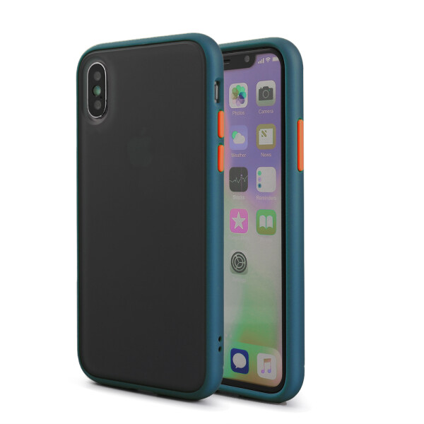 

Противоударный Чехол накладка LikGus Maxshield NEW для Apple iPhone X / XS Сине-Зеленый