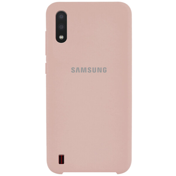 

Противоударный Чехол накладка Epik Silicone case NEW для Samsung Galaxy A01 Розовый / Pink Sand