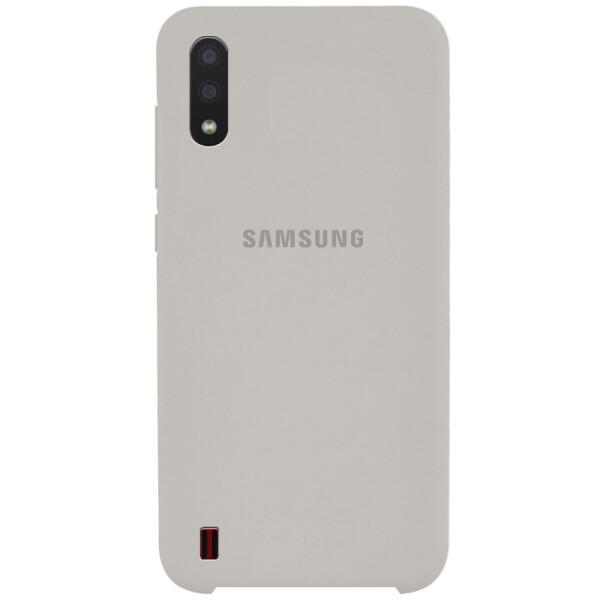 

Противоударный Чехол накладка Epik Silicone case NEW для Samsung Galaxy A01 Серый / Stone