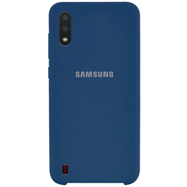 

Противоударный Чехол накладка Epik Silicone case NEW для Samsung Galaxy A01 Синий / Navy Blue