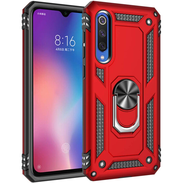 

Противоударный Чехол накладка Epik Serge Ring NEW с магнитным держателем для Xiaomi Mi 9 SE Красный / Red