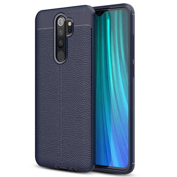 

Противоударный Чехол накладка Epik NEW с имитацией кожи для Xiaomi Redmi Note 8 Pro Синий
