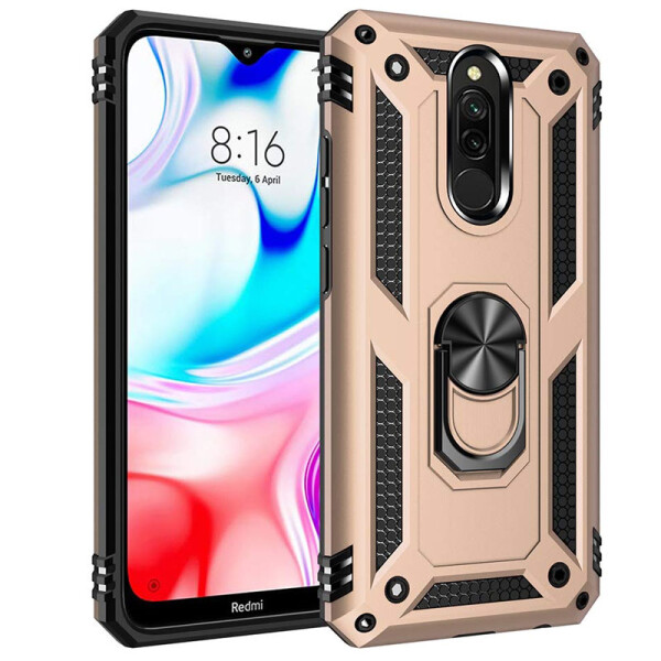 

Противоударный Чехол накладка Epik Serge Ring NEW с магнитным держателем для Xiaomi Redmi 8 / 8A Золотистый / Gold