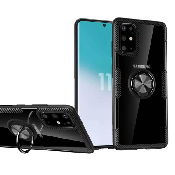 

Противоударный Чехол накладка Deen CrystalRing NEW с магнитным держателем для Samsung Galaxy S11e Бесцветный / Черный