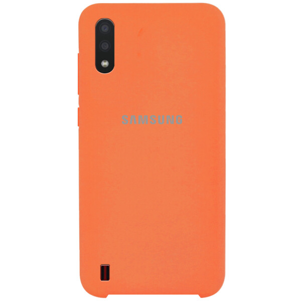 

Противоударный Чехол накладка Epik Silicone case NEW для Samsung Galaxy A01 Оранжевый / Orange