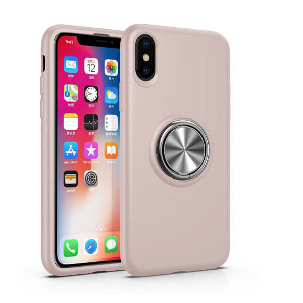 

Противоударный Чехол накладка Deen Summer ColorRing NEW с магнитным держателем для Apple iPhone XS Max Розовый / Pink