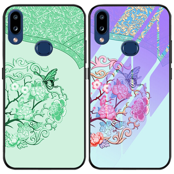 

Противоударный Чехол накладка Epik NEW светящийся в темноте для Samsung Galaxy A10s Бабочка с цветами / Бирюзовый