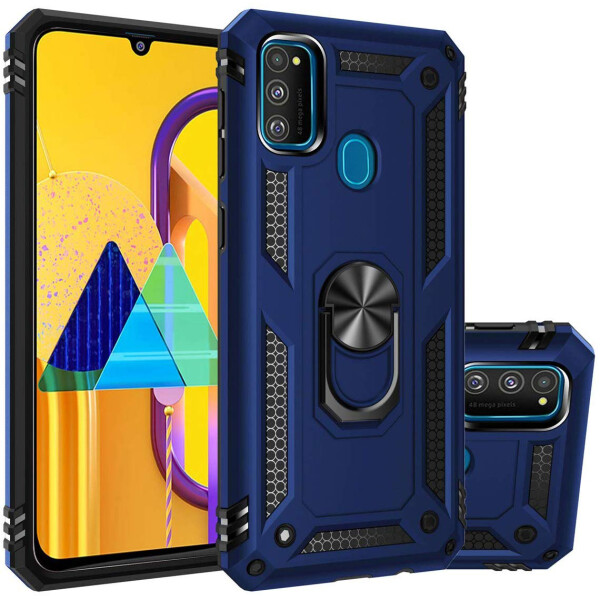 

Противоударный Чехол накладка Epik Serge Ring NEW с магнитным держателем для Samsung Galaxy M30s Синий / Blue