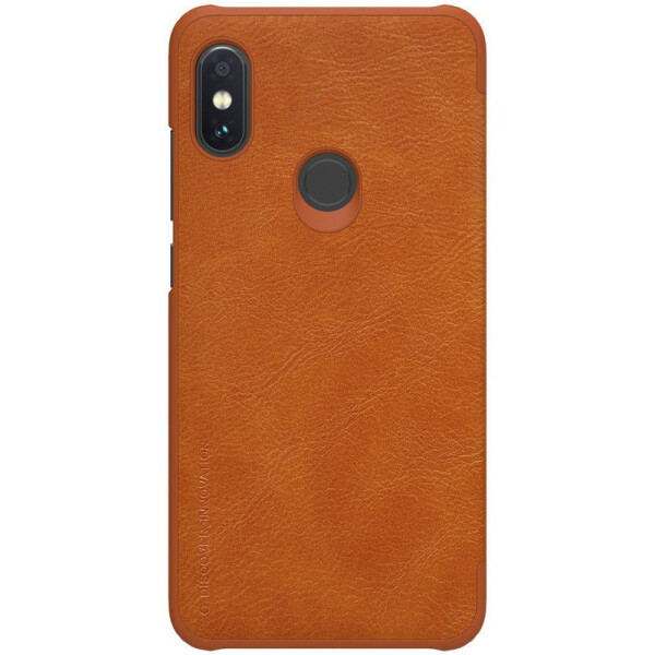 

Противоударный Чехол книжка Nillkin Qin Series NEW для Xiaomi Redmi Note 6 Pro Коричневый