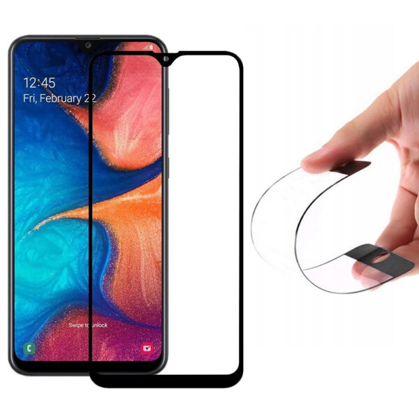 

Противоударное Гибкое защитное стекло Nano NEW full glue для Samsung Galaxy A20 / A30 / A50 Ультратонкое Прозрачное