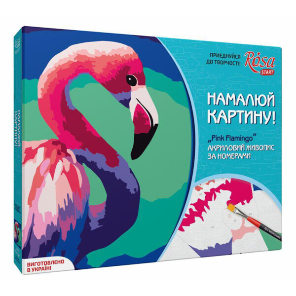 

Набор для творчества Rosa акриловая живопись по номерам Pink flamingo 35х45 см (N0001359)