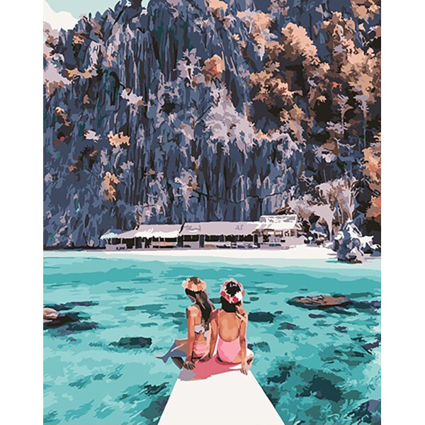 

Набор для акриловой живопись по номерам BrushMe Девушки у острова Корон 40 х 50 см картонная коробка (GX24916)