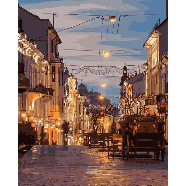 

Набор для акриловой живопись по номерам BrushMe Вечерние Черновцы 40 х 50 см картонная коробка (GX3757)