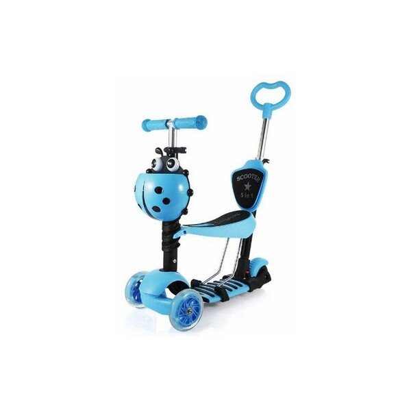 

Самокат трехколесный Scooter Божья коровка 5 in 1, синий (1466627833)