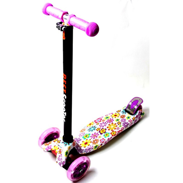 

Самокат Scooter Maxi S973 Print Фиолетовый Цветок
