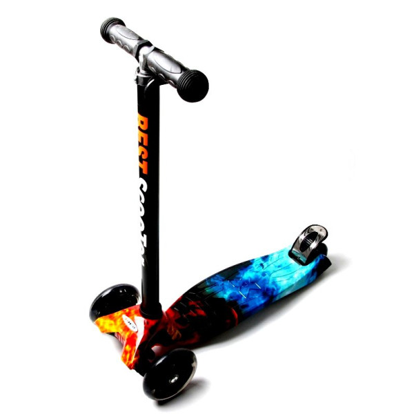 

Самокат Scooter Maxi Print S971-8 Синий огонь