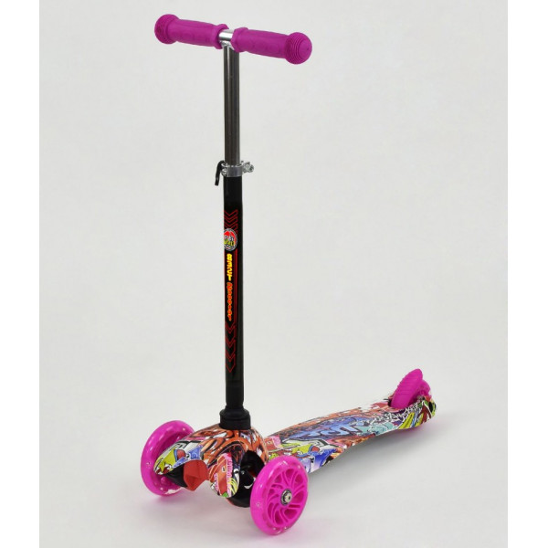 

Самокат Scooter Mini S037 Розовый Графити