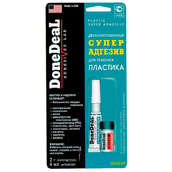 

Двухкомпонентный суперадгезив для пластика DoneDeal (DD6659)