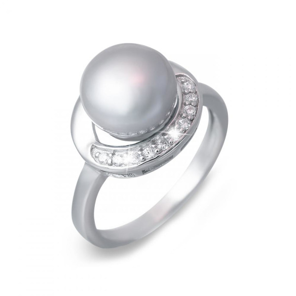 

Кольцо из серебра с жемчугом и куб. циркониями, размер 18.5 (142253)