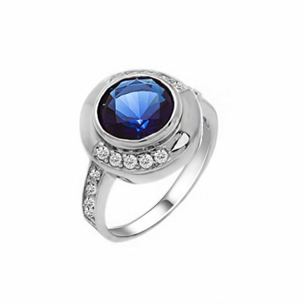 Кольцо из серебра с куб. циркониями, размер 17.5 (143392)