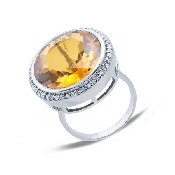 

Кольцо из серебра с куб. циркониями и кварцем, размер 17.5 (146552)