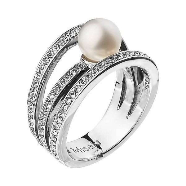 

Кольцо из серебра с жемчугом (искусст.) и Swarovski (186777)