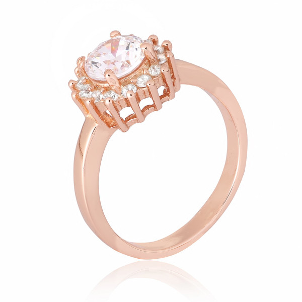 Кольцо из серебра с куб. циркониями, размер 15.5 (283198)