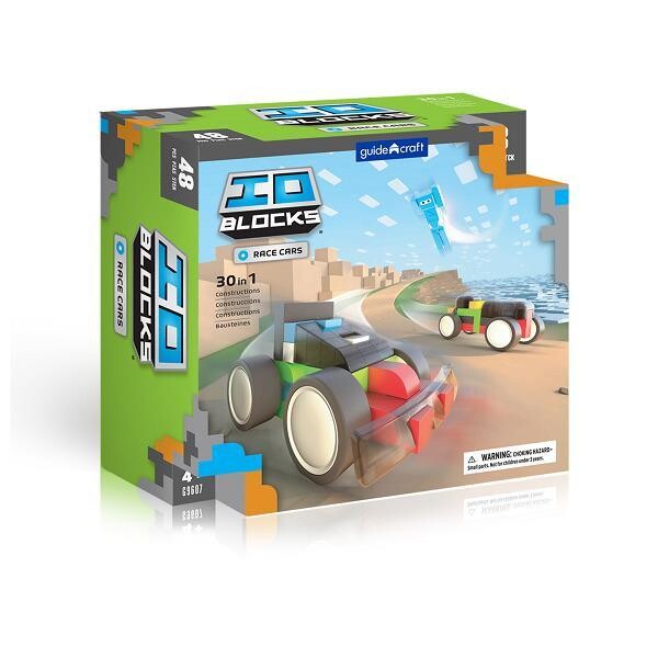 

Конструктор Guidecraft IO Blocks Гоночные машины, 48 деталей (G9607)