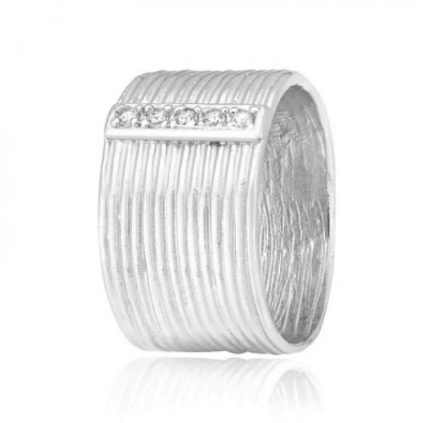 Кольцо из серебра с куб. циркониями, размер 18 (571249)