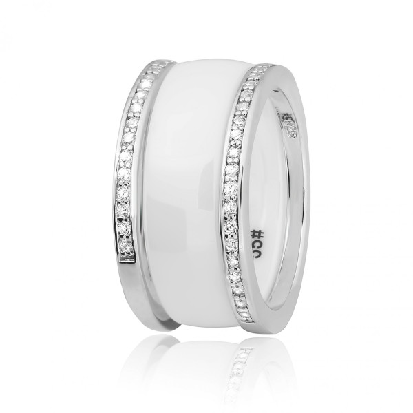 

Кольцо из серебра с куб. циркониями и керамикой, размер 18.5 (700571)