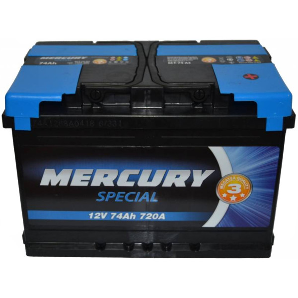 

Автомобильный аккумулятор MERCURY SPECIAL 74А Ев (-/+) (720EN) , 25922