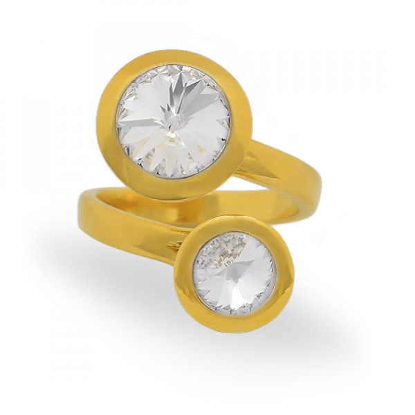 

Кольцо с кристаллами Swarovski в позолоте (829480)