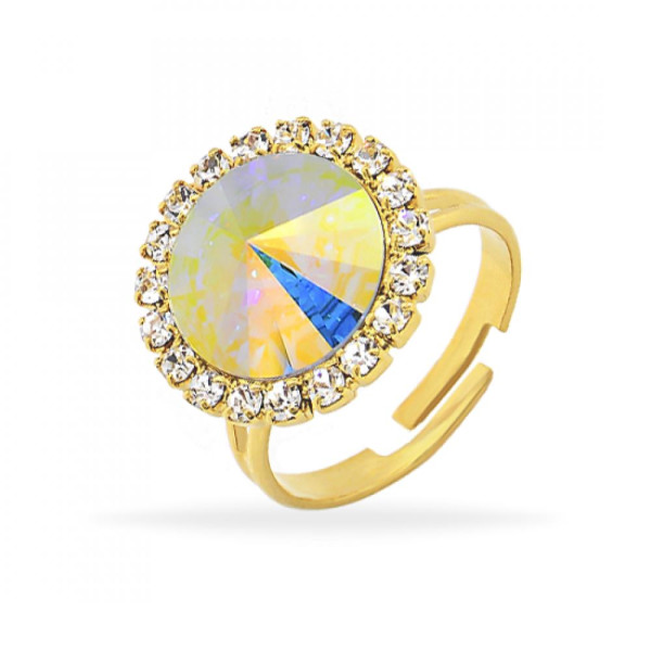 

Кольцо с кристаллами Swarovski в позолоте (830010)