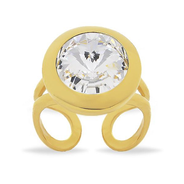 

Кольцо с кристаллом Swarovski в позолоте (876705)