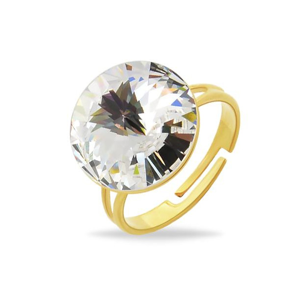 

Кольцо с кристаллом Swarovski в позолоте (1311416)