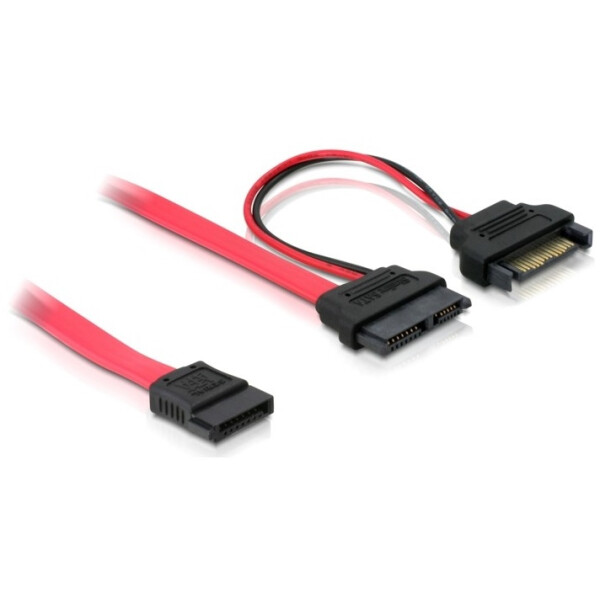 

Переходник накопителя Delock SATAslim 13p-7p M / M + SATA / M 15p 0.5m 5V черный (70.08.4418)