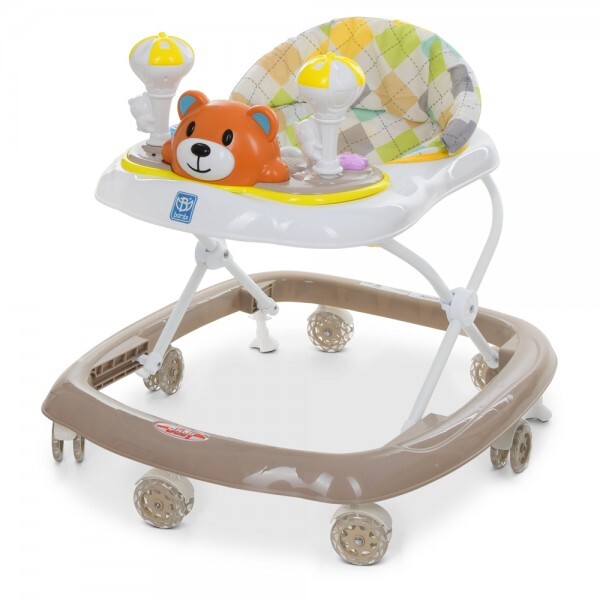 

Детские ходунки Мишка с силиконовыми колесами Bambi M 3656-S Бежевый