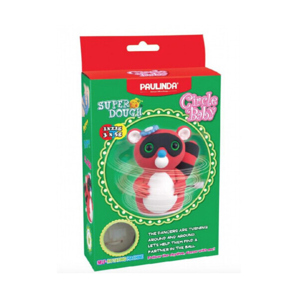 

Масса для лепки Paulinda Super Dough Circle Baby Енот крутящийся механизм, красный (PL-081177-1)