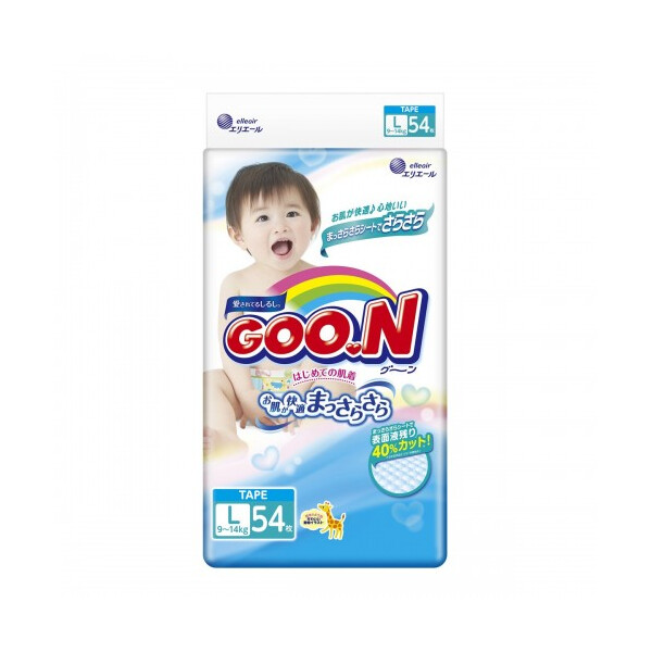 

Подгузники Goo.N L для детей 9 - 14 кг унисекс 54 шт (853623)
