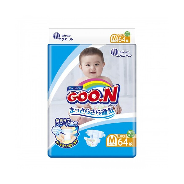 

Подгузники Goo.N М для детей 6 - 11 кг унисекс 64 шт (853622)