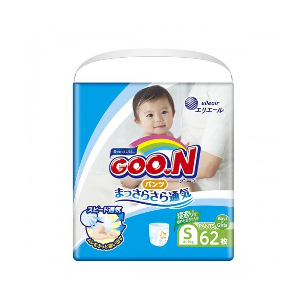 

Подгузники-трусики Goo.N S для активных детей 4 - 9 кг унисекс 62 шт (853625)