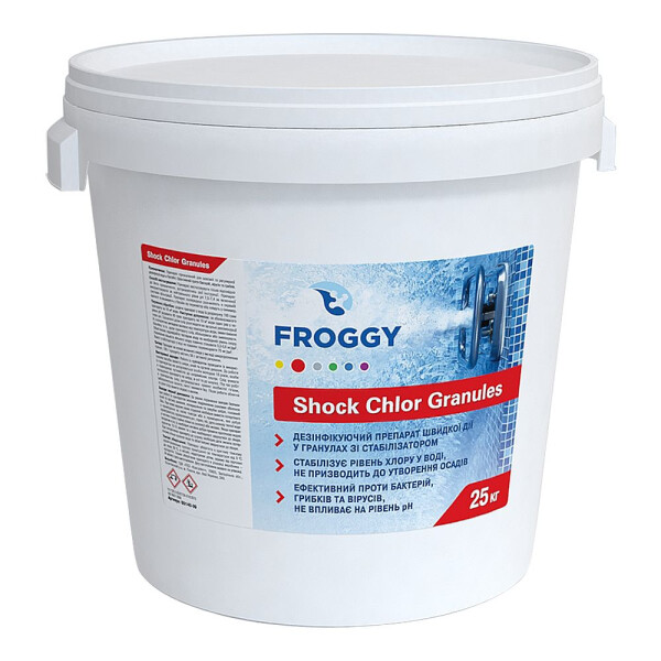 

Быстрорастворимый хлор в гранулах Froggy "Shock Chlor Granules G140" 25 кг (шок-хлор)