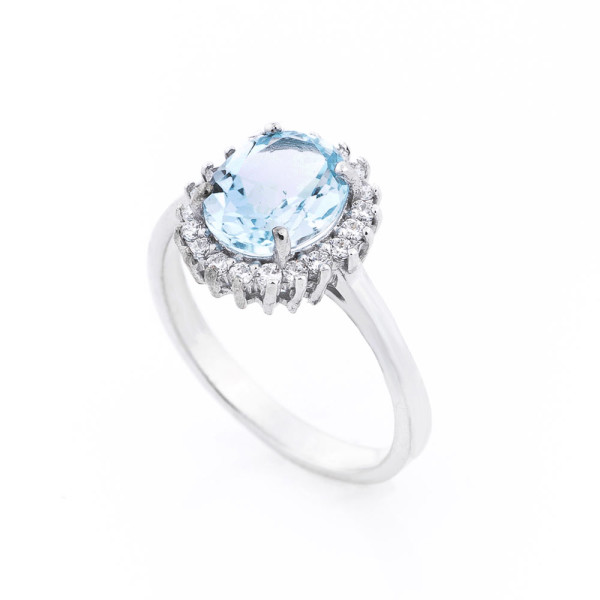 

Кольцо из серебра с топазом и куб. циркониями, размер 17.5 (1615177)