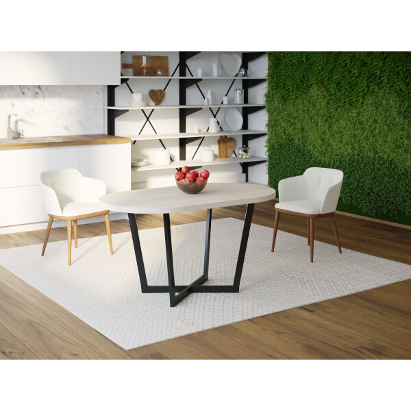 

Обеденный стол HYGGE HG020 Бурно 135 х 80 х 75 см ДСП Дуб Белый (HG02013875whOPar)