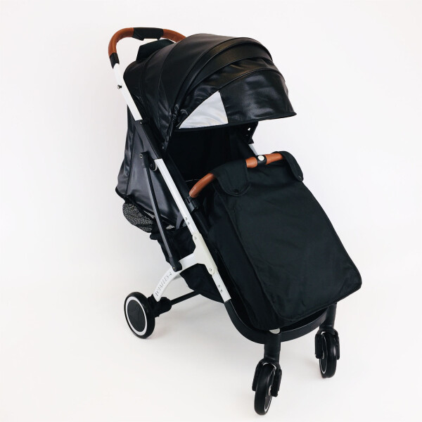 

прогулочная YOYA plus 4-2020, рама белая, Экокожа Чёрная