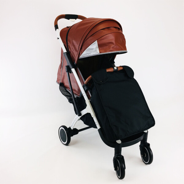 

прогулочная YOYA plus 4-2020, рама белая, Экокожа Коричневая