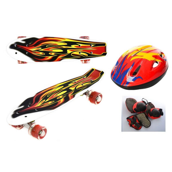

Скейт Best Penny Board LED 22 Огонь Шлем + защита (8465-4857)